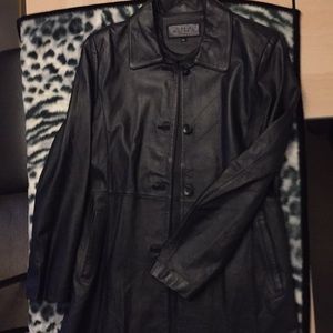 100% cow leather coat